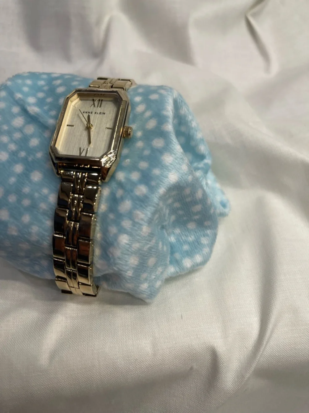 Anne Klein Gold-Tone Rectangular Silver Dial Bracelet Watch - Picture 4 of 4